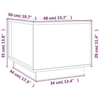 Couchtisch Grau 40x50x35 cm Massivholz Kiefer