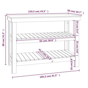 Werkbank Honigbraun 110,5x50x80 cm Massivholz Kiefer