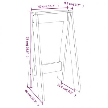 Hocker 2 Stk. Weiß 40x40x75 cm Massivholz Kiefer