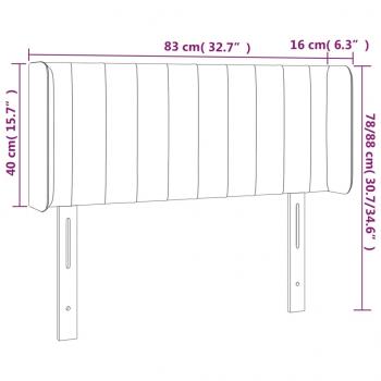 LED Kopfteil Taupe 83x16x78/88 cm Stoff