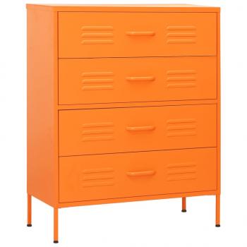 Kommode Orange 80x35x101,5 cm Stahl  