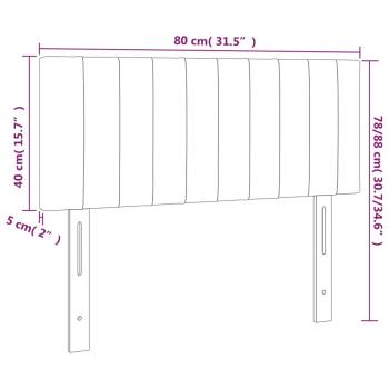 LED Kopfteil Taupe 80x5x78/88 cm Stoff