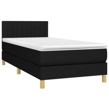 Boxspringbett mit Matratze Schwarz 100x200 cm Stoff