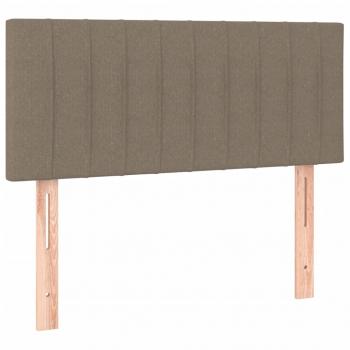 Boxspringbett mit Matratze & LED Taupe 90x200 cm Stoff