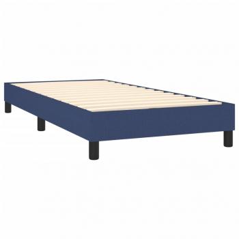 Boxspringbett mit Matratze Blau 100x200 cm Stoff