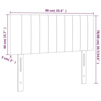 LED Kopfteil Hellgrau 90x5x78/88 cm Stoff