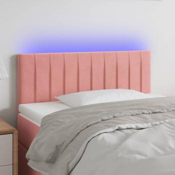 ARDEBO.de - LED Kopfteil Rosa 90x5x78/88 cm Samt