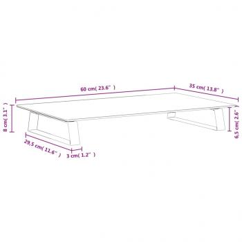 Monitorständer Weiß 60x35x8 cm Hartglas und Metall