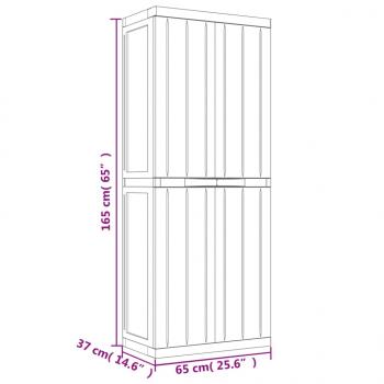 Gartenschrank Grau und Schwarz 65x37x165 cm PP