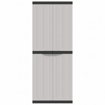 Gartenschrank Grau und Schwarz 65x37x165 cm PP