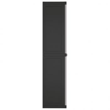 Gartenschrank Grau und Schwarz 65x37x165 cm PP