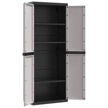 Gartenschrank Grau und Schwarz 65x37x165 cm PP