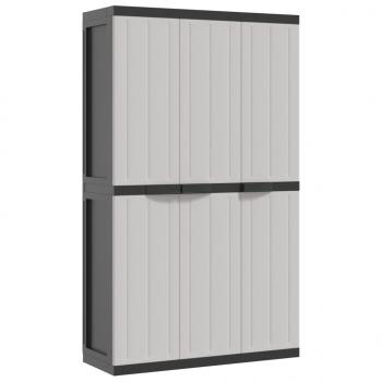 Gartenschrank Grau und Schwarz 97x37x165 cm PP