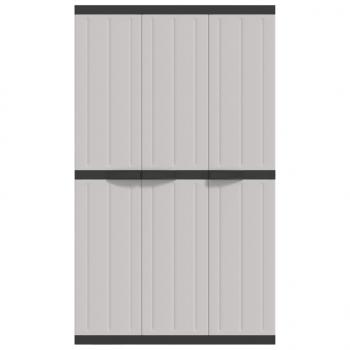 Gartenschrank Grau und Schwarz 97x37x165 cm PP