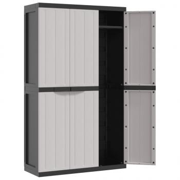 Gartenschrank Grau und Schwarz 97x37x165 cm PP