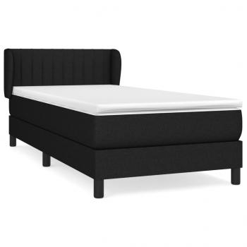 Boxspringbett mit Matratze Schwarz 90x200 cm Stoff