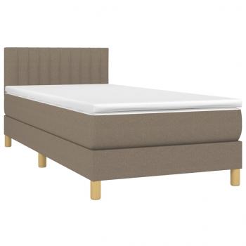 Boxspringbett mit Matratze Taupe 90x200 cm Stoff