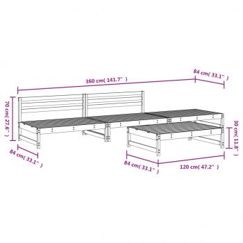 4-tlg. Garten-Lounge-Set Kiefernholz Imprägniert