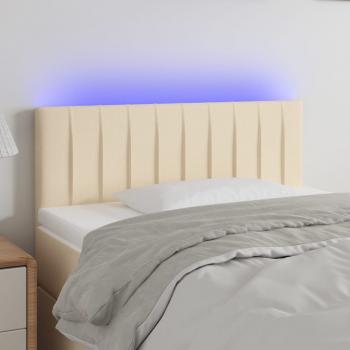 ARDEBO.de - LED Kopfteil Creme 90x5x78/88 cm Stoff