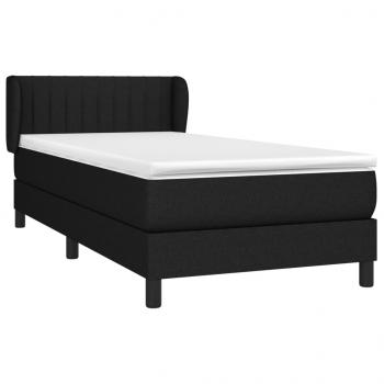 Boxspringbett mit Matratze Schwarz 80x200 cm Stoff