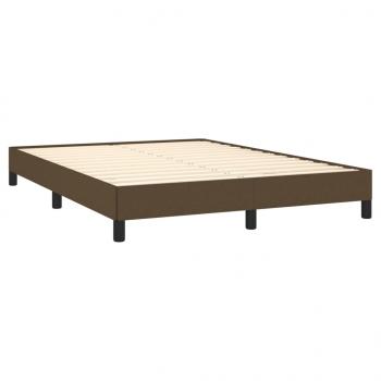 Boxspringbett mit Matratze Dunkelbraun 140x200 cm Stoff