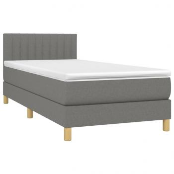 Boxspringbett mit Matratze Dunkelgrau 90x190 cm Stoff