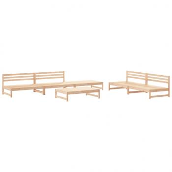 6-tlg. Garten-Lounge-Set Massivholz Kiefer