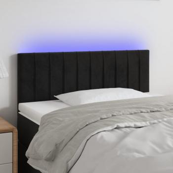 ARDEBO.de - LED Kopfteil Schwarz 90x5x78/88 cm Samt