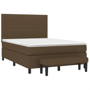 Boxspringbett mit Matratze Dunkelbraun 140x200 cm Stoff