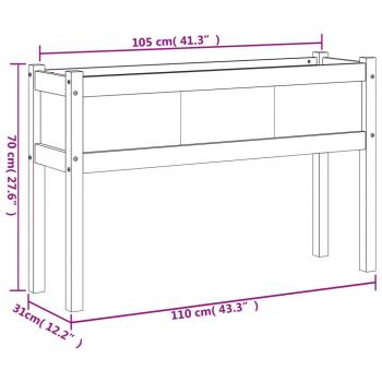 Pflanzkübel mit Beinen 110x31x70 cm Massivholz Douglasie