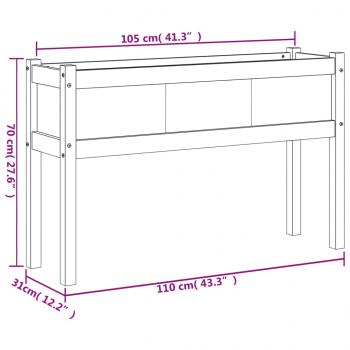 Pflanzkübel mit Beinen 110x31x70 cm Kiefernholz Imprägniert