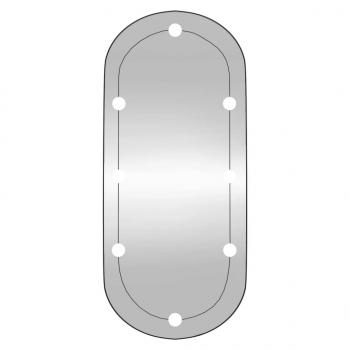 Wandspiegel mit LED-Leuchten 40x90 cm Glas Oval