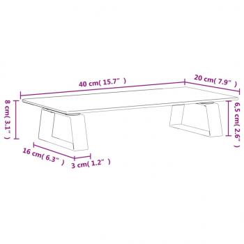 Monitorständer Schwarz 40x20x8 cm Hartglas und Metall