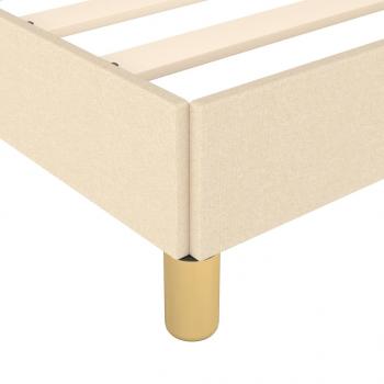 Bettgestell mit Kopfteil Creme 140x190 cm Stoff