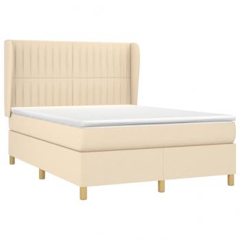 Boxspringbett mit Matratze Creme 140x200 cm Stoff