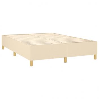 Boxspringbett mit Matratze & LED Creme 140x200 cm Stoff