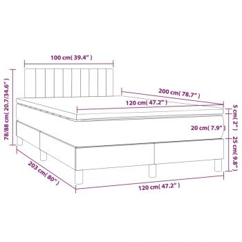 Boxspringbett mit Matratze & LED Dunkelgrün 120x200 cm Samt