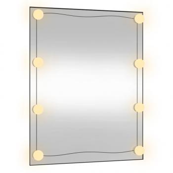 Wandspiegel mit LED-Leuchten 50x60 cm Glas Rechteckig