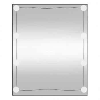 Wandspiegel mit LED-Leuchten 50x60 cm Glas Rechteckig