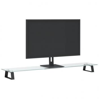 Monitorständer Schwarz 100x20x8 cm Hartglas und Metall