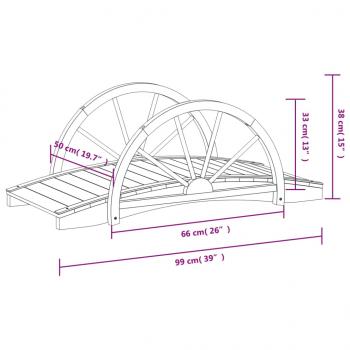 Gartenbrücke mit Rad-Design 99x50x38 cm Massivholz Tanne