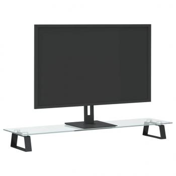 Monitorständer Schwarz 80x20x8 cm Hartglas und Metall