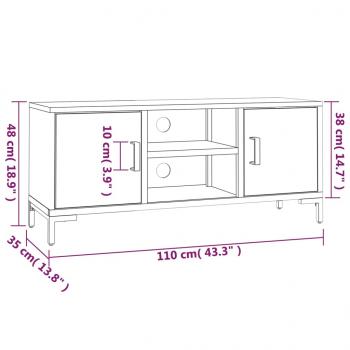 TV-Schrank Braun 110x35x48 cm Massivholz Kiefer