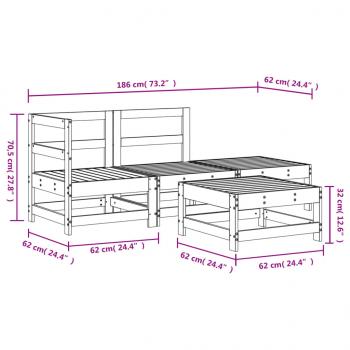 4-tlg. Garten-Lounge-Set Massivholz Kiefer