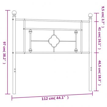 Kopfteil Metall Schwarz 107 cm