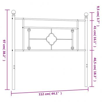 Kopfteil Metall Weiß 107 cm