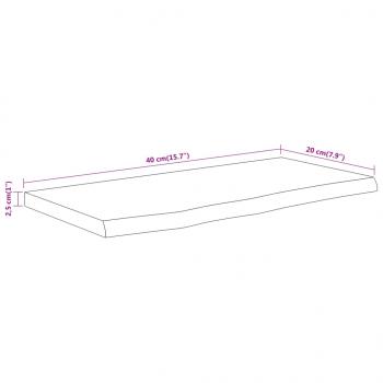 Wandregal 40x20x2,5 cm Rechteckig Massivholz Akazie Baumkante