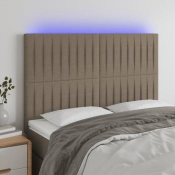 ARDEBO.de - LED Kopfteil Taupe 144x5x118/128 cm Stoff