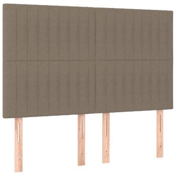 LED Kopfteil Taupe 144x5x118/128 cm Stoff