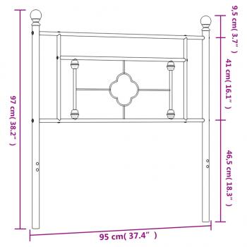 Kopfteil Metall Schwarz 90 cm